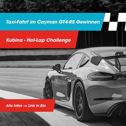 Erlebe das Adrenalin!  Gewinne jeden Monat eine Taxifahrt im Porsche Cayman GT4 RS auf der Nürburgri...